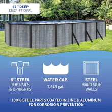 Blue Wave San Pedro 12x24-ft Oval 52-in Deep Above Ground Swimming Pool Package Gray