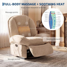 Garvee 360° Swivel Rocker Oversized Recliner Chair with Massage & Heating