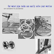 Stainless Steel Hose Reel, Stainless Steel Water Pipe Storage Rack, Watering Car Washing Hose Reel Wall-Mounted Collection Pipe Frame (35m)