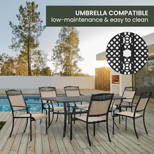 Hanover Lisbon 7-Piece Patio Dining Set Tan