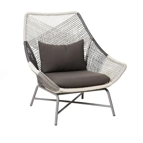 NEKCOCO Lounge Chair Rattan Table and Chairs Sofa Patio Scandinavian Balcony Single Hotel Outdoor Chair