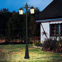 iumLeap Outdoor Lamp Post Light 2-Head Path Pillar Lamp Garden Exterior Pillar Post Light Glass Lantern Pole Light Afence Bollard Path Lamp Waterproof Ip65 Street Light Mains(25inch*114inch)