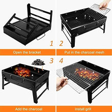 Barbecue Grill Charcoal Grill Barbecue Portable BBQ - Stainless Steel Folding Grill Tabletop Outdoor Smoker BBQ for Picnic Garden Terrace Camping Travel 15.35''x11.41''x2.95''