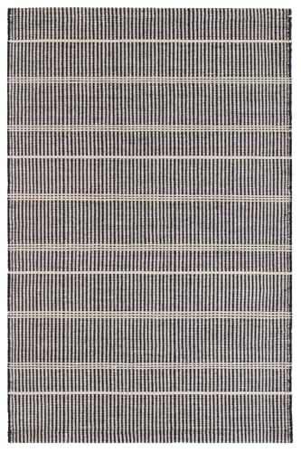 Dash & Albert Samson Black Striped Handwoven Indoor/Outdoor Rug, 7'6"x9'6"