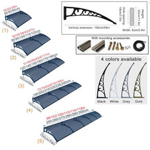 kufu01 Metal Window Awning,Modern Polycarbonate Front Door Canopy,99.99% Uv Protection Door Awning Outdoor Canopy,4 Colors Patio Awning Solid Polycarbonate Cover,Easy Assemble (Black,59"x102")