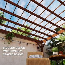 Outsunny 12' x 20' Outdoor Pergola Wood Gazebo with Concrete Anchors Brown
