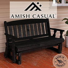 Amish OUTLET STORE Heavy Duty 800 Lb Mission Pressure Treated Porch Glider (5 Foot, Semi-Solid Black Stain)