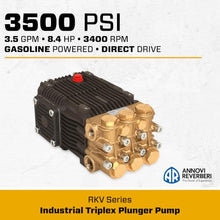 Mi-T-M 3-0194 Triplex Plunger Pump, 3.5 GPM, 3500 PSI, Ceramic, Direct