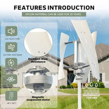 AISINILALAO 1500W 12V 24V 48V Wind Turbine Generator Kit, with 3 Blade, Wind Generator Kit W/Controller, Wind Power Generator for Home Hybrid Solar Wind System,24V