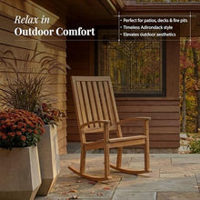 POVL Outdoor Calera Indonesian Teak Rocking Chair – Weather Resistant, Solid, High Back Porch Rocker Teak Outdoor Chairs - for Patio, Fire Pit, Deck, Backyard and Balcony