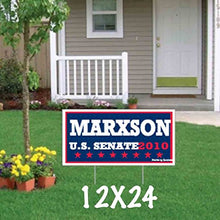 VictoryStore Custom Political Yard Sign 2-Sided Print with 2 Stakes Corrugated Plastic 12x24 Political_1