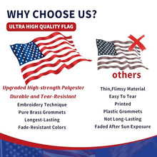EMBROID Giant American flag for outside 20x38 Ft Embroidered Brass Grommets