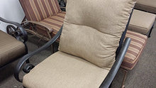 Santa Anita Outdoor Patio 5 Regular Chairs and Round 52" Fire Pit Coffee Table Dark Bronze Cast Aluminum Premium Fabric Cushions