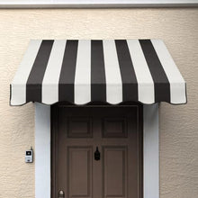 Awntech 3' San Francisco (40.5"-16"-30") Closed-Sided Fixed Awning, Black/White Stripe