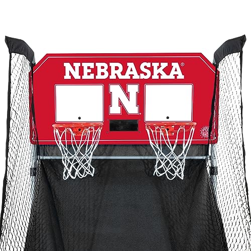 Pop-A-Shot Home Dual Shot with Nebraska Cornhuskers NCAA Graphics Red