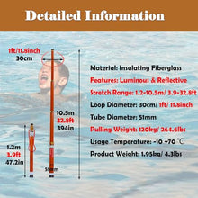 CHZDPP Telescopic Orange Water Rescue Pole, 14.8ft/ 18ft/ 21.3ft/ 32.8ft Professional Pool Rescue Hook for Drowning, with Luminous & Reflective(10m/32.8ft)
