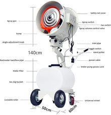550w Commercial Oscillating Standing Misting Fan for Patio or Workshop