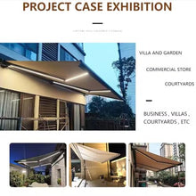 vhdurike Retractable Sun Shade Awning, Electric Patio Awnings, Outdoor Sun Shade with Remote Control, LED Light, Aluminum Frame, for Backyard, Garden, Balcony,2 * 1.5m