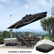 OROTLECT 132" Square Solar Powered LED Lighted Cantilever Umbrella With Wheeled Base,Black