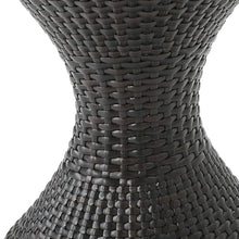 Outdoor Hourglass Side Table, Rattan Wicker End Table for Patio Use