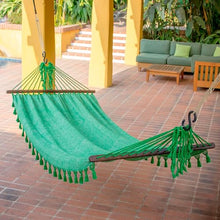 NOVICA Handmade Artisan Cotton Hammock Take Me to the Forest Single Green