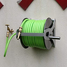 FKTHYO Garden Hose Reel Holders Outside Water Hose Reel Storage Stand Cart Wall-Mounted Stainless Steel Portable Garden Hose Cart for Garden Balcony Terrace