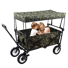 Handcart, Trolley Collapsible Folding Wagon Cart, Utility Garden Cart Collapsible Outdoor Trolley with Sun/Rain Shade,80 Kg /176 Pounds Capacity,Push Bar for Shopping, Beach, Lawn, Sports/a