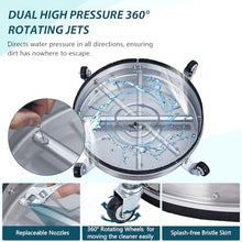 Towallmark 24" Pressure Washer Surface Cleaner with Dual Handle, 4 Wheels, 3/8" Quick Connect, 2 Replacement Nozzles, Stainless Steel Power Washer Surface Cleaner for Driveway Sidewalk Patio 4000 PSI