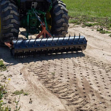 Titan Attachments 3 Point 5 ft Drum Spike Aerator, Fits Cat 1 & 2 Tractors, Tow-Behind Soil Penetrator, Adjustable Weight for Compact Soil, Pull Behind Lawn Tool for Drainage & Fertilization