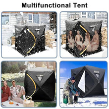 Outdoor Sauna Tent for 3-5 People, Insulated Ice Fishing Tent, Heat Insulating and Windproof, Portable Ice Fishing Shanty Ice House for Home Garden, Camping, Other Locations BlackSauna-2.1m