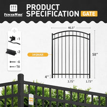 Fencer Wire Heavy Duty Flat Top X-Pattern Decorative Fence Gate Black, 5FT x 4FT, Pack of 5