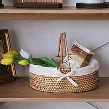 Storage Basket,Picnic Portable Hand Woven Outdoor Hamper Fruit for 2 Persons for Camping and Party
