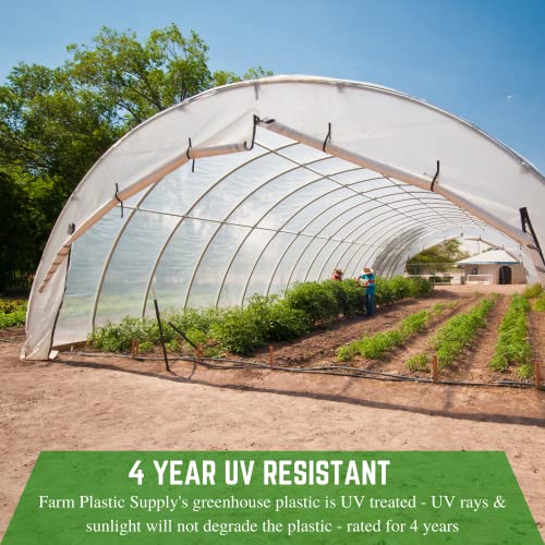 Farm Plastic Supply Clear Greenhouse Plastic Sheeting 6 Mil 54' x 75' UV Resistant