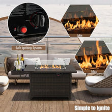 Tangkula 52 Inch 50,000 BTU Patio Propane Fire Pit Table with Wind Guard