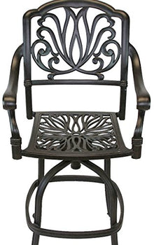 theWorldofpatio Elizabeth Cast Aluminum Powder Coated 6 Swivel Bar Stools 26" - Antique Bronze