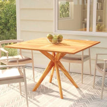 HFXHIJXQ Rustic Acacia Outdoor Patio Dining Table 43"x43" Brown Solid Wood Square Bistro Table Weather Resistant Oiled Finish for Garden Terrace Backyard Balcony