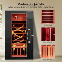 RESTISLAND Home Infrared Sauna with Red Light Therapy, 1-2 Person, Black