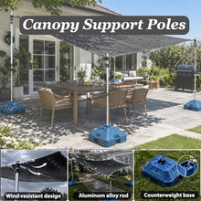 QHZYMX Canopy Support Poles L 230 300 400 500 Cm Shade Sail Poles, 2-Pack Heavy-Duty Ground-Mounted Sun Poles for Courtyards/Backyards/Deck, Retractable Support Rod with Base(66lbs/30kg,400cm/13.1')