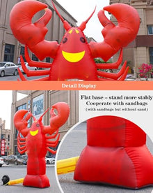 Inflatable Lobster for Restaurant Welcome Party Outdoor Decorations with Blower Advertising Birthday Party Decoration Arch Photo Props (5M)