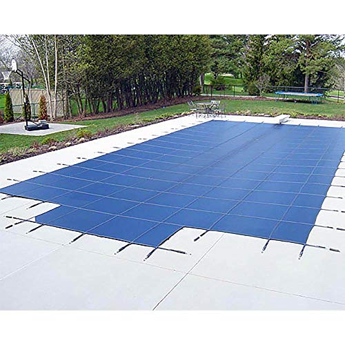 YARD GUARD Deck Lock Mesh Pool Safety Cover 16' x 32' + 8' Steps White