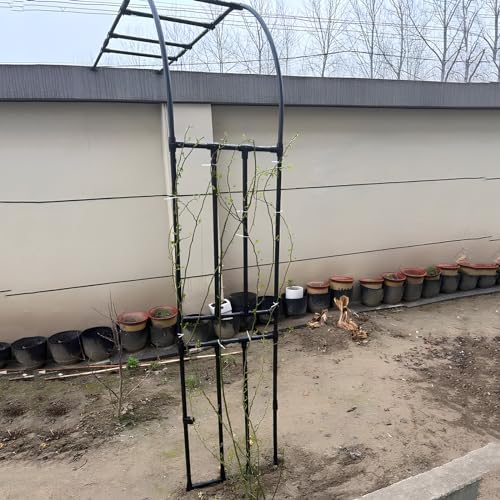 Garden Trellis, Garden Arch Trellis Climbing Plants Party 20mm PE Coated Steel Black White Multiple Sizes(Black,150x240cm)