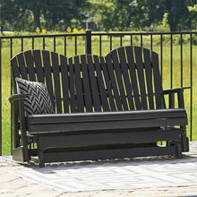 Signature Design by Ashley Hyland Wave HDPE Patio Glider Loveseat, Black