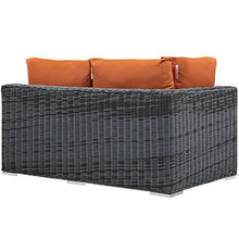 Modway Summon Outdoor Patio Left Arm Loveseat With Sunbrella Brand Tuscan Orange Canvas Cushions