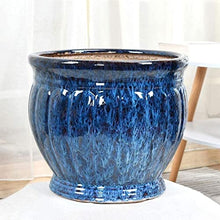 iumLeap Ceramic Large Tree Planting Flower Planter European Style Outdoor High Tube Flower Pot for Balcony Corridor Villa Courtyard Aisle Classical Indoor Floor Garden Groen Plants
