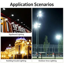 Hiiaodecor 4Pack 300W Flood Lights Outdoor 28500LM Bright LED Work Light Daylight White LED Flood Lighting IP66 Waterproof for Playground Yard Garage Stadium(Warm Light 3000K)