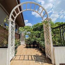 Garden Arbor with 2 Planter, Wooden Outdoor Arch Trellis, 86" H Outdoor Lawn Arch for Climbing Plants for Backyard, Lawn(White)