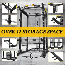ToughFit 2024 Upgraded T2 Power Cage Multi-Function Power Rack with Lat Pulldown System Squat Rack Black