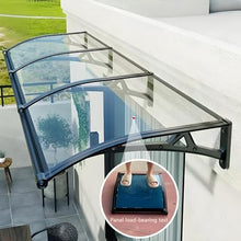 Outdoor Polycarbonate Window Awning Modular Garden Patio Veranda with Aluminum Bracket & Drainage Weather Resistant Brown 24x94 in (60x240 cm)