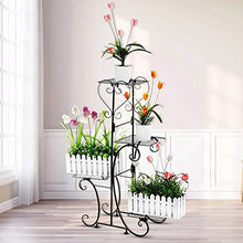 RWGOVLU Flower Stand Tricycle Plant Stand Flower Pot Cart Bicycle Holder Rack for Home Garden Patio Plant Stand