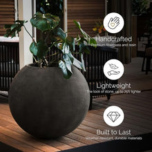 COSAPOTS Orbo Globe Sphere Indoor/Outdoor Planter, 35x31in Concrete Stone